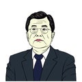 Moon Jae-in, President of South Korea Portrait Flat Vector Design, Caricature, Illustration