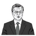 Moon Jae-in the President of South Korea. Vector Illustration. September 17, 2017