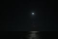 Moon, Jupiter and Venus setting over Gulf of Mexico from Cape Sable, Florida.