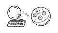 Moon and Keyboard Outline for Cosmic Data Input Icon, vector design Generative AI Royalty Free Stock Photo