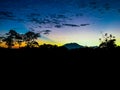 Moon lake sun Mount. Lawu sunday morning, Central Java, INA. Royalty Free Stock Photo