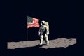 Moon Landing: Armstrong & Aldrin\'s Iconic Moment in Flat Hues