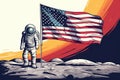 Moon Landing: Armstrong & Aldrin\'s Iconic Moment in Flat Hues