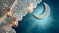 Moon and Lantern Ramadan Background Royalty Free Stock Photo
