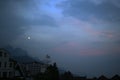 Moon in the late evening in sapa