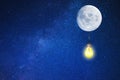 moon light in galaxy.lighting moon Royalty Free Stock Photo