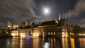 Moon light at the Buitenhof in The Hague The Nederlandsa` Royalty Free Stock Photo