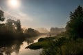 Moon light at night over river Royalty Free Stock Photo