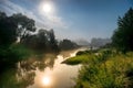 Moon light at night over river Royalty Free Stock Photo