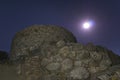 Moon light on nuraghe La Prisgiona Royalty Free Stock Photo