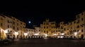 Moon,light,square in Lucca Italy night landscape Royalty Free Stock Photo