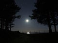 Moon light and gemini constellation stars Royalty Free Stock Photo