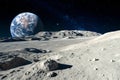 Moon Lunar Landscape Panorama Royalty Free Stock Photo