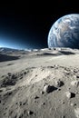 Moon Lunar Landscape Panorama Royalty Free Stock Photo