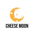 Moon Made of Cheese Logo Royalty Free Stock Photo