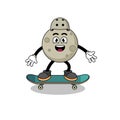 moon mascot playing a skateboard Royalty Free Stock Photo