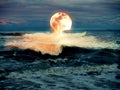 Moon melting into the Ocean