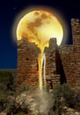 Moon Melting over Native American Ruins