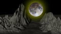 3D The moon Mountain,background Royalty Free Stock Photo