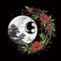 Moon with Trees Yin Yang Theme