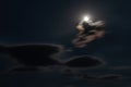 The moon and moving clouds