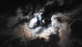 Moon. Mysterious. Mysterious. Lurking behind the clouds. Illuminating the coming rain. Alarming. Awesome. And at the same time - b