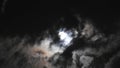 Moon. Mysterious. Mysterious. Lurking behind the clouds. Illuminating the coming rain. Alarming. Awesome. And at the same time - b