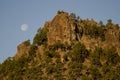 Moon next to the Morro de La Negra cliff.
