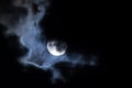 Moon night clouds Royalty Free Stock Photo