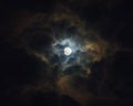 Moon at night with clouds