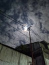 Moon night evening distrik cloudy Royalty Free Stock Photo
