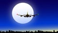 Moon & Night Flight-Vector Royalty Free Stock Photo