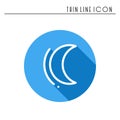 Moon night line simple icon. Weather symbols. Dream, sleep. Design element. Template for mobile app, web and widgets