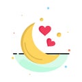Moon, Night, Love, Romantic Night, Business Logo Template. Flat Color