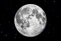 The moon in the night sky close-up. 3D rendering Royalty Free Stock Photo