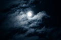 Moon in night sky, dark gothic background Royalty Free Stock Photo