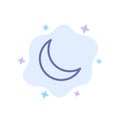 Moon, Night, Sleep, Natural Blue Icon on Abstract Cloud Background Royalty Free Stock Photo