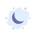 Moon, Night, Sleep, Natural Blue Icon on Abstract Cloud Background Royalty Free Stock Photo