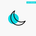 Moon, Night, Sleep, Natural turquoise highlight circle point Vector icon
