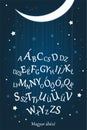 Magyar, Hungarian alphabet poster for kids education