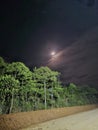 the moon at night is very beautiful Royalty Free Stock Photo