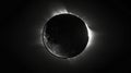 Moon obscures sun in total solar eclipse, sky darkens with celestial event. Royalty Free Stock Photo
