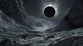 Moon obscures sun in total solar eclipse, sky darkens with celestial event. Royalty Free Stock Photo