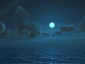 Moon and ocean Royalty Free Stock Photo