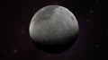 Moon in outer space against the background of stars, planets, galaxies and nebulae. Craters Surface moon satellite. 3d render Royalty Free Stock Photo