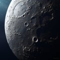 Moon in outer space. Astronomy concept. 3D Rendering Royalty Free Stock Photo