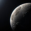 Moon in outer space. Astronomy concept. 3D Rendering Royalty Free Stock Photo