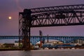 Moon over bridges