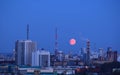 Moon over the city, night sky Royalty Free Stock Photo