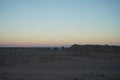 Moon over the Gulf of Aqaba in the Red Sea in October. Dahab, South Sinai Governorate, Egypt